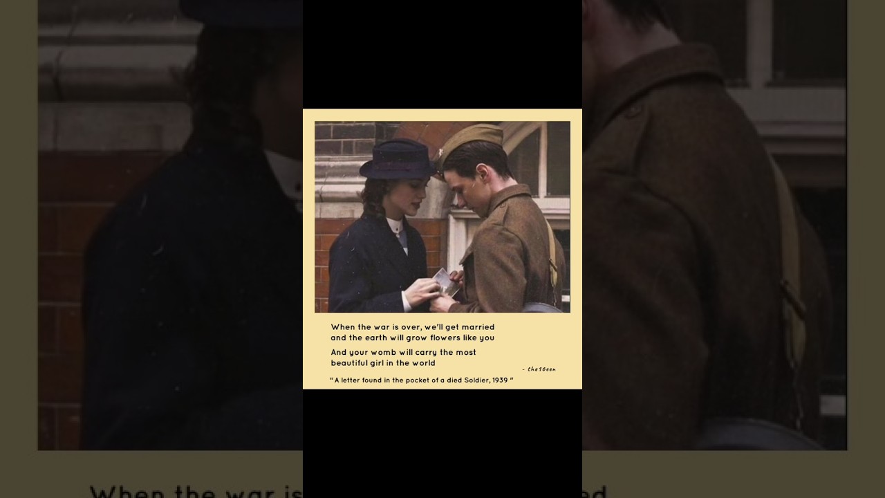 A letter found in the pocket of a died soldier 