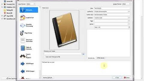 How to use Calibre to convert your Word document to an eBook
