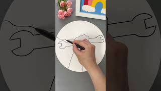 Use your hands to draw beautiful Labor Day creative children's paintings with your children. Parent