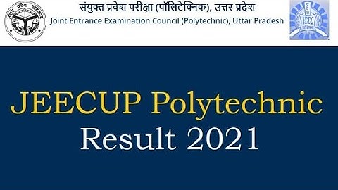 UP polytechnic result 2021 Declared l Jeecup Result 2021