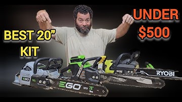 Best 2024 20" cordless chainsaw kits under $500 compared. Ego CS2000 vs Greenworks 60v vs Ryobi 40v