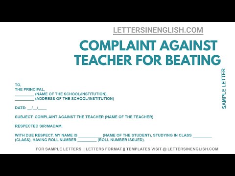 Video: How To Write A Complaint Against A School Principal