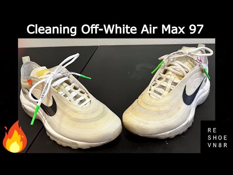 Using @RESHOEVN8R clean some Off-White Air Max 97 ! - way_too_flossy13 - YouTube