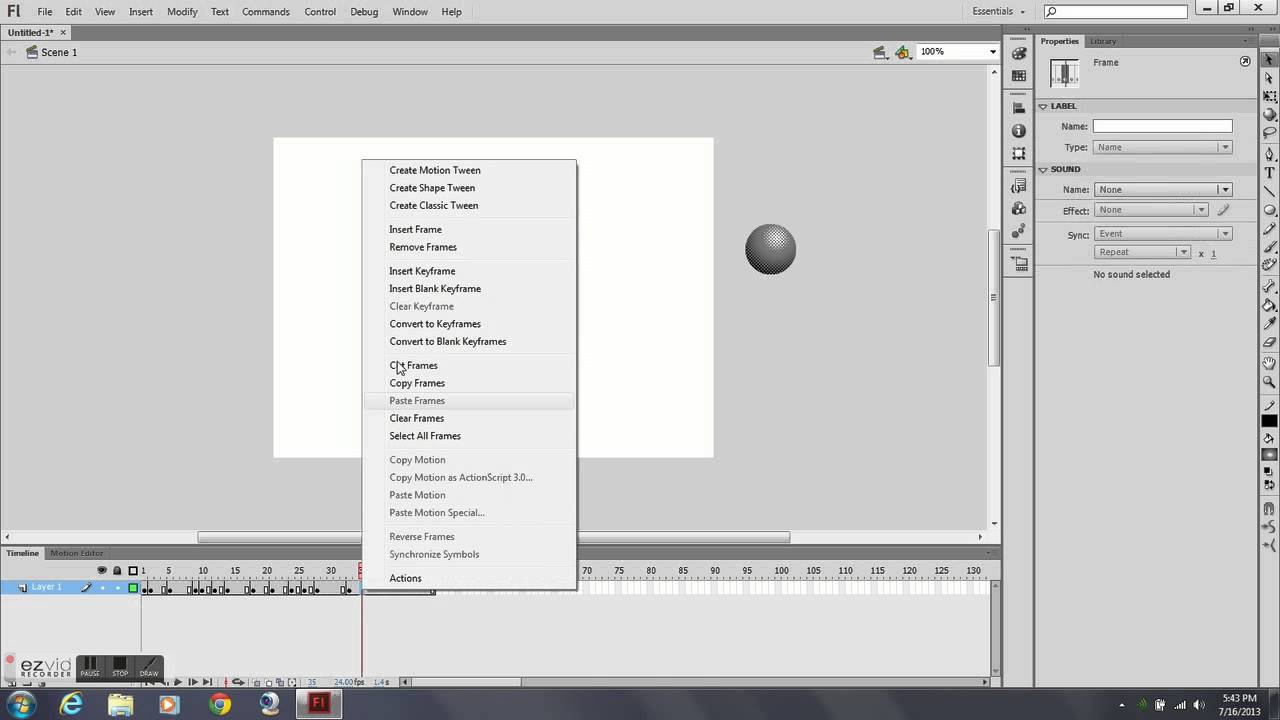 2D Animation - Classic Tween Bouncing Ball - Adobe Flash CS6