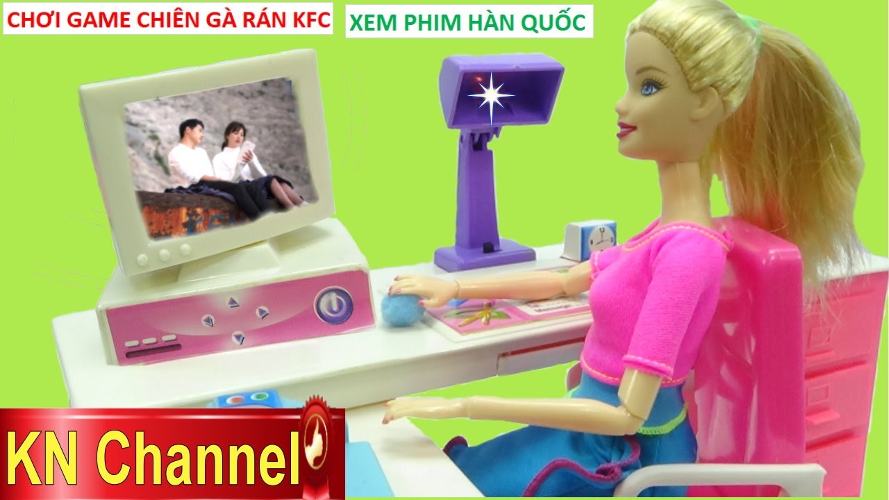 Đồ Chơi Trẻ Em Máy Vi Tính Búp Bê Barbie Trò Chơi Nấu Ăn Gà Rán Kids Toy -  Youtube