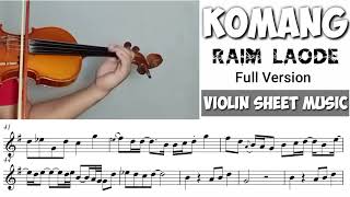 Komang - Raim Laode || Violin Sheet Music