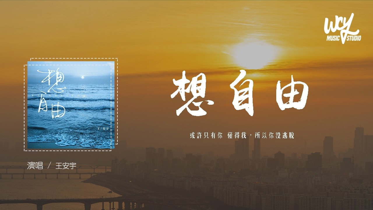 王安宇 - 想自由 (原唱:林宥嘉)「或許只有你 懂得我,所以你沒逃脫」(可轉伴奏和人聲視頻)【動態歌詞/pīn yīn gē cí】#王安宇 ...