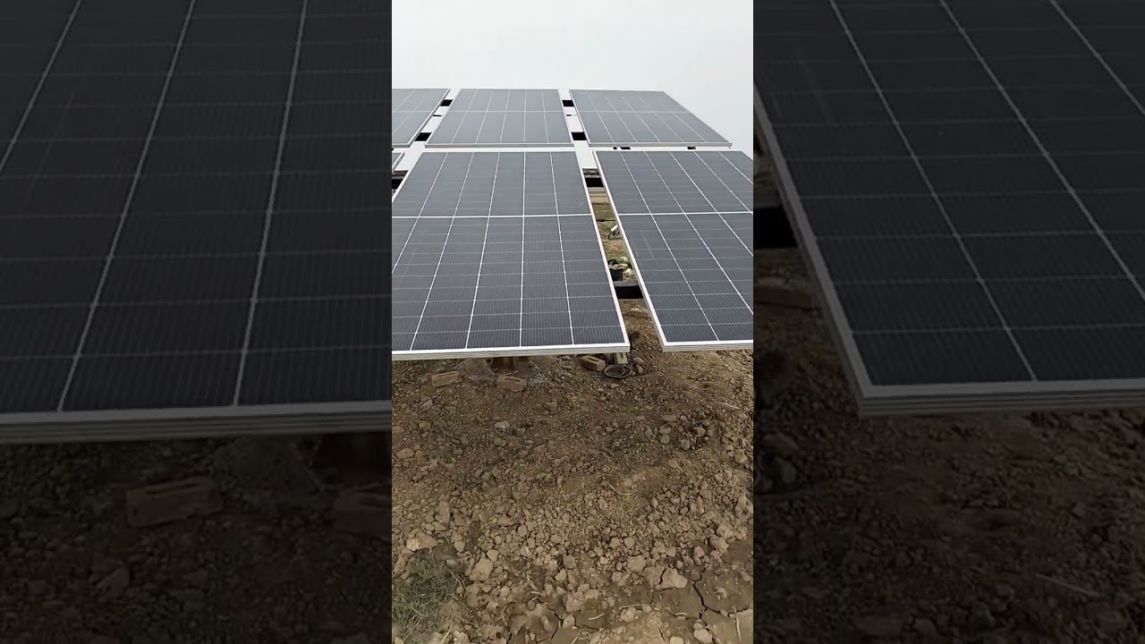 3 HP Solar Tubwell install with 6 solar panels moving stand 