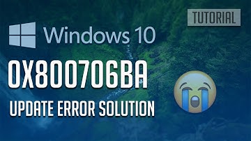 Fix Windows 10 Update Error 0x800706ba [2025 Solution]