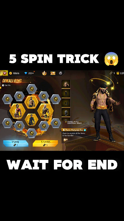 FREE FIRE DIWALI RING 5 SPIN TRICK 🔥😨😱 #shorts #fftamil #vtgmaster #freefiretamil