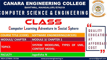 VTU SOFTWARE ENGINEERING (18CS35) Context modeling [System Modeling] (M3 L1)