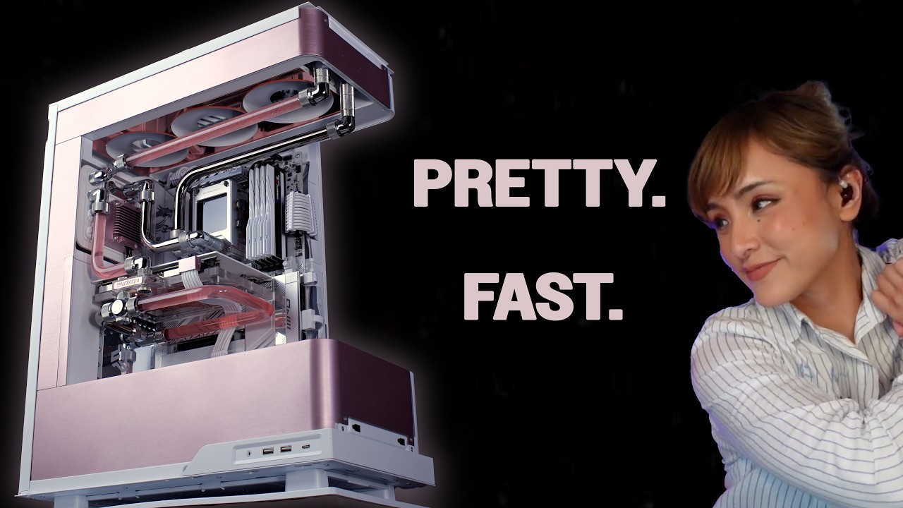 Rose Gold Pink Phanteks Evolv X2 Water Cooled Custom Loop AMD 9950x3D PC Build