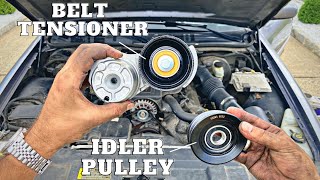 Belt Tensioner Pulley, Idler Pulley, Serpentine Belt | EASY HOW TO REPLACE | Mercury Ford Lincoln