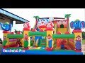 bermain di Istana Balon Doraemon Odong odong Mainan Anak banyak teman Kids Pool Fun Baloon Castle