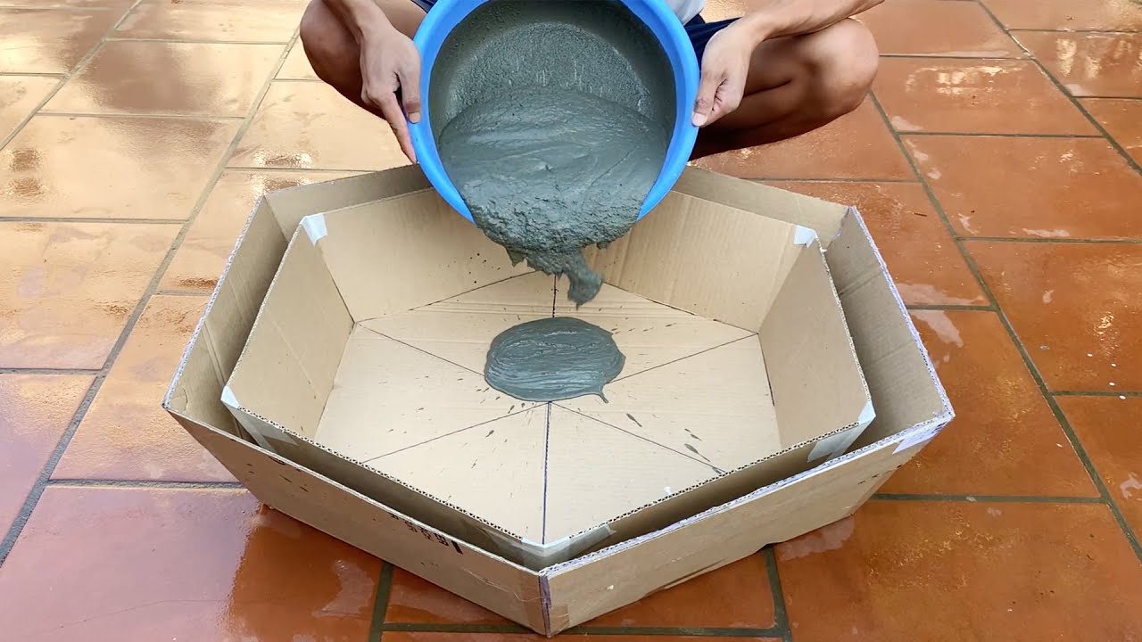 WOW. Creative cardboard project - making flower pots from cardboard - Cardboard and cement - Diy