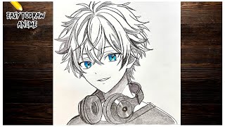Easy Anime Drawing How To Draw Anime Boy Step By Step Anime Art Drawing Tutorial For Beginners