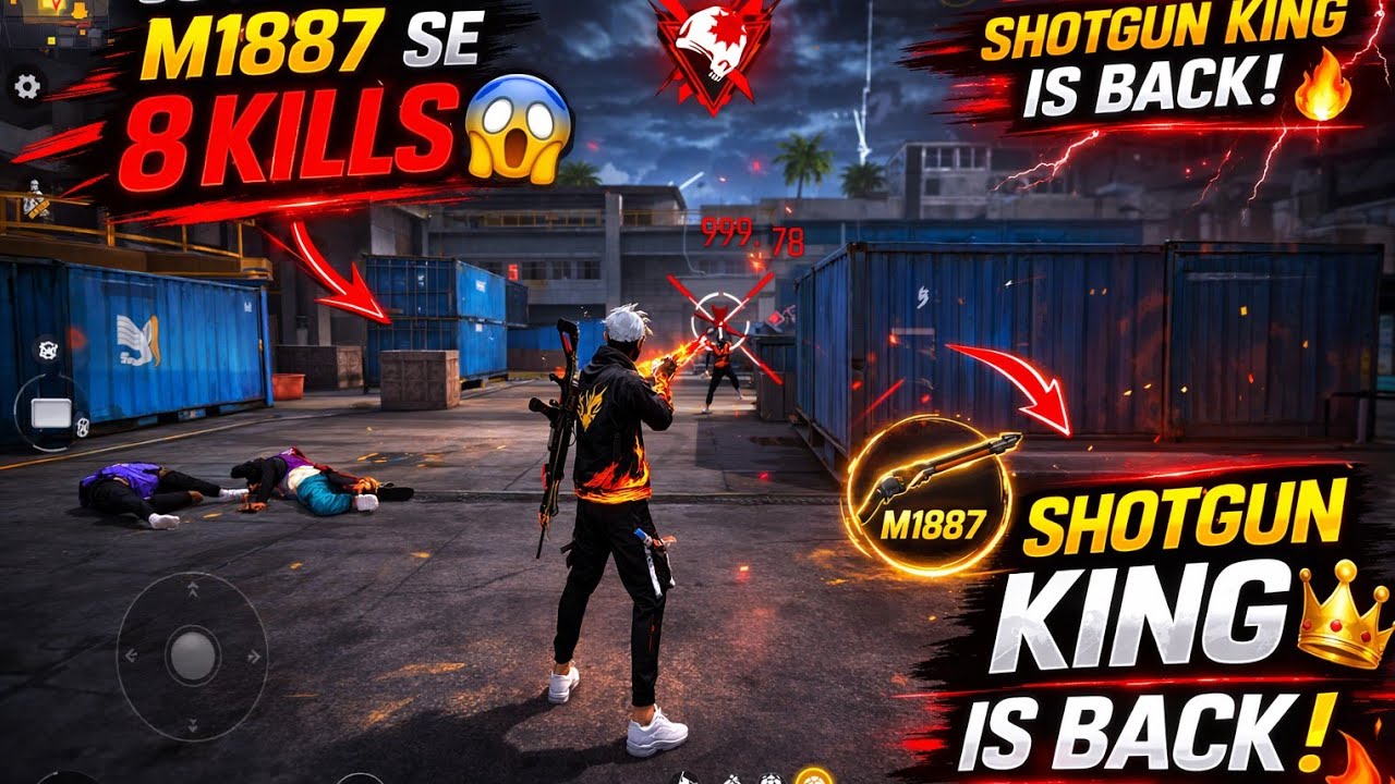CS Rank Me M1887 Se 8 Kills 😱 Shotgun King Is Back! 🔥#freefire #1000subscriber #viralvideo 