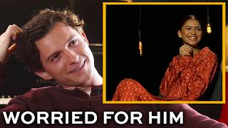 Tom Holland reacts to Zendaya worrying about him in the Spider-Man suit