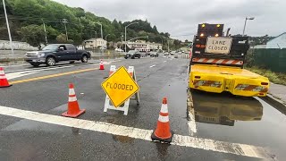 Mill Valley intersection floods as heavy rain continues Friday night
