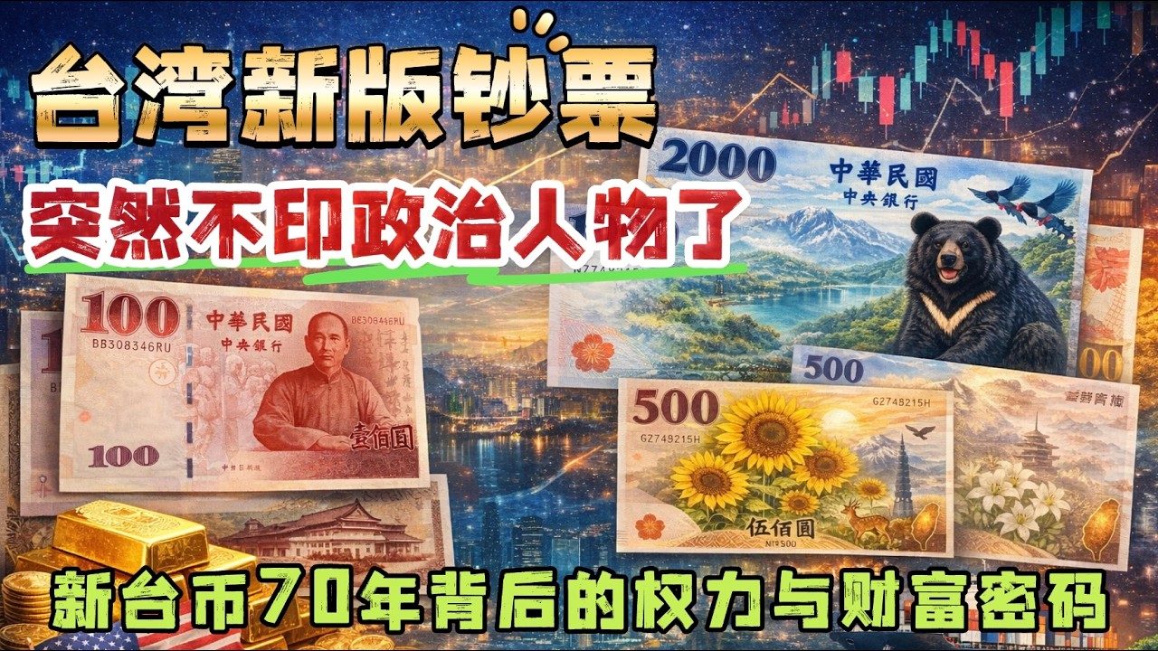 台湾新版钞票突然不印政治人物了 新台币70年背后的权力与财富密码丨孙中山丨蒋介石丨民主制度丨台币发展史丨货币符号丨战后经济 - YouTube