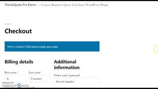 Courier Website Booking And Checkout With TransitQuote Google Maps Distance and Price Calculator
