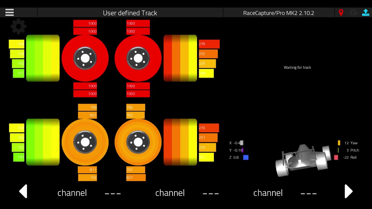 Visualizing tire and brake temperature telemetry for the RaceCapture app YouTube