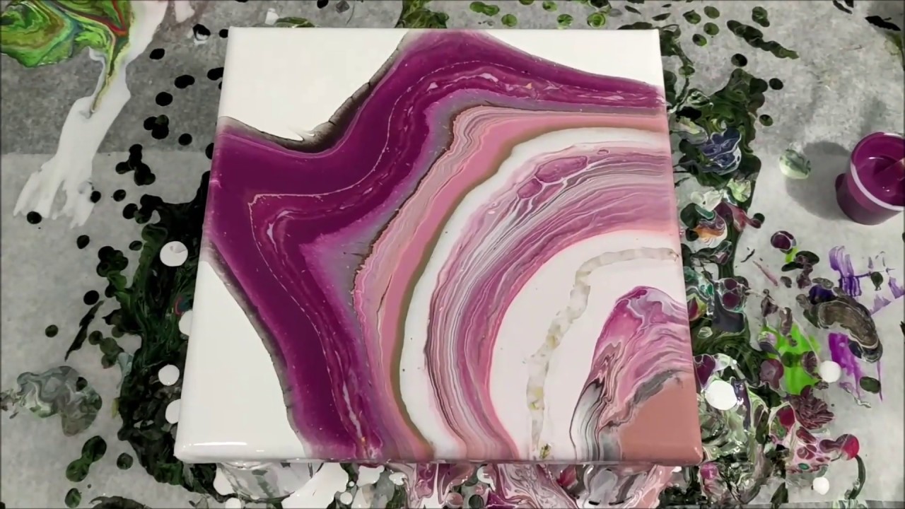 The BEST Acrylic Paint Pour Geode I Have Ever Done - Acrylic Pour