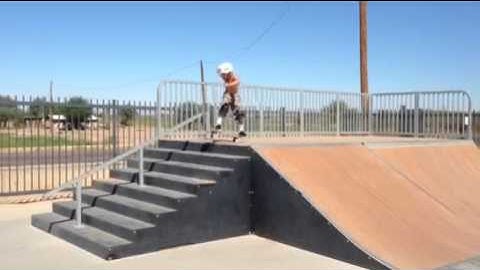 7 Year Old Lazer Crawford 8 Stair Hand Rail Board Slide WS