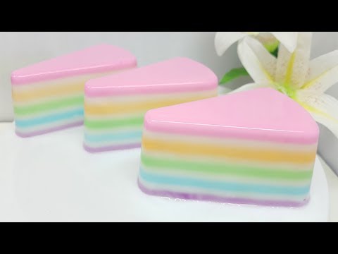 วิธีทำวุ้นกะทิเรนโบว์ วุ้นสายรุ้ง สวยงามมาก!! - How to make Rainbow Jelly  | วุ้นแฟนซี
