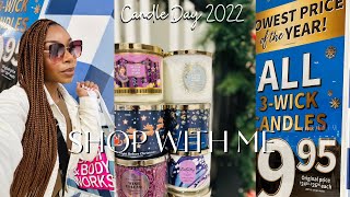 COME SHOPPING WITH ME! CHEAPEST CANDLES| HUGE BATH \& BODY WORKS CANDLE DAY HAUL 2022 | VLOGMAS 2