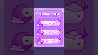 Premade Twitch Panels - Moon & Stars Design! #shorts #art #twitch