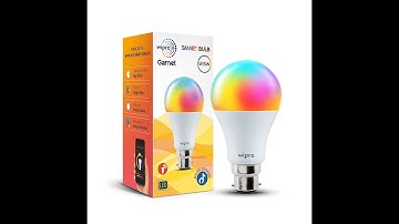 Wipro Garnet 12.5W B22 Wi-Fi Smart LED Bulb RGB with Music Sync 💡🎤🎶 & control with Alexa and Google