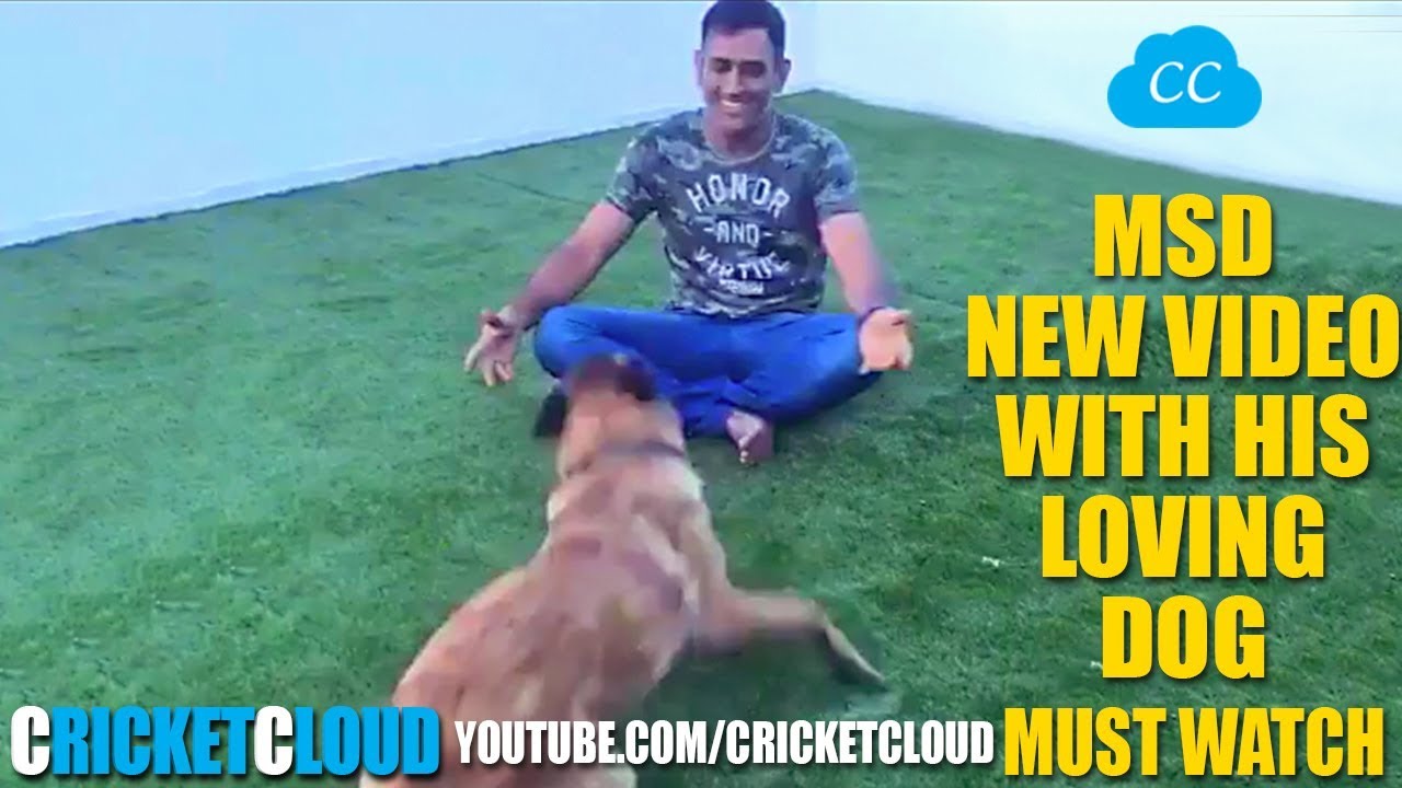 MS DHONI NEW Video Playing with his DOG !!