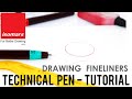 Technical fineliner pen  tutorial  how to use technical drawing pens and ink  isomars  technoart