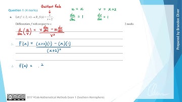 VCAA Mathematical Methods 2017 SH Exam 1 - Question 1