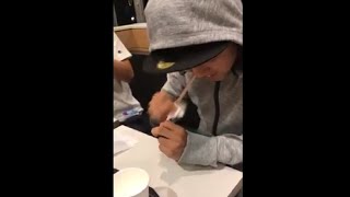 Guy Works Out A Cool Trick To Make A Straw Expand