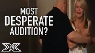 eskimo blonde dragged out by security at their audition x factor global