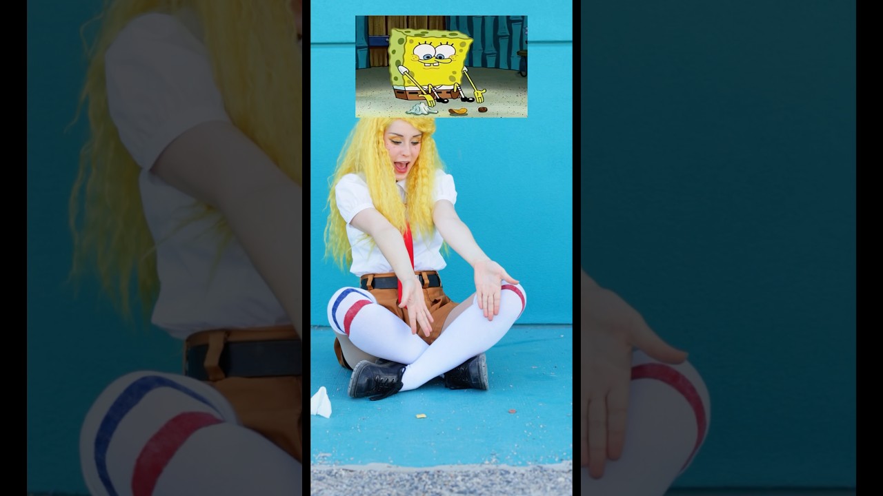 TAKE IT AWAY PENNY 🫴🫴 #Spongebob cosplay w/ ​⁠@halcybella ​⁠@Athena_grimes 🌊🌴