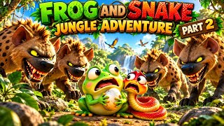 Frog & Snake’s Jungle Adventure Part 2! 🐸🐍😂 | Funny cartoon story for kids | friendship and fun|