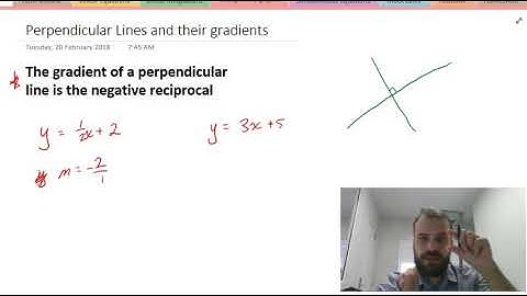 Perpendicular lines and their gradients