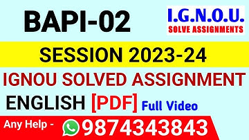 BAPI 2 Solved Assignment 2023-24 English, BAPI 2 Solved Assignment 23-24, BAPI-02 Assignment