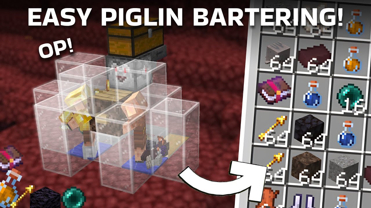 How to Build a Piglin Bartering Farm in Minecraft — BEST 1.20 Tutorial