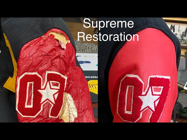 Supreme varsity jacket restoration 