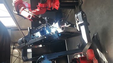 5 axis positioner with welding robot workstation.
