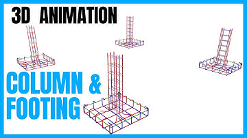 3D Animation of Footing and Column Reinforcement | Civil Engineering