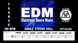 APPLICATION#2-TRANCE-BEAT-120-BPM-FULL-SINGLE STROKE ROLL--DOWNLOAD MUSIC-PDF Sheet Music screenshot 5