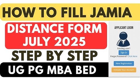 How to Fill Jamia Distance Admission form july 2025 session - All UG PG B ed MBA prog | Jmi Distance