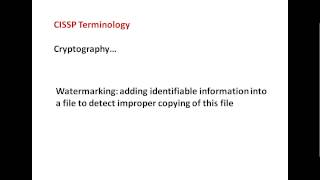 Watermarking- CISSP