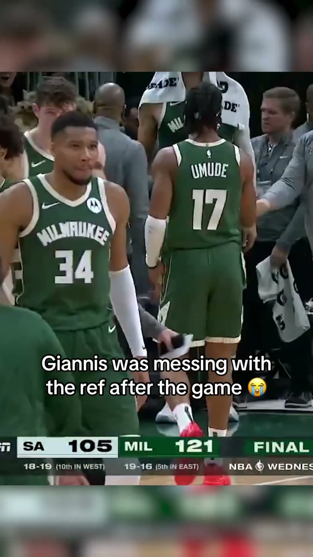 Giannis messing with the ref ?