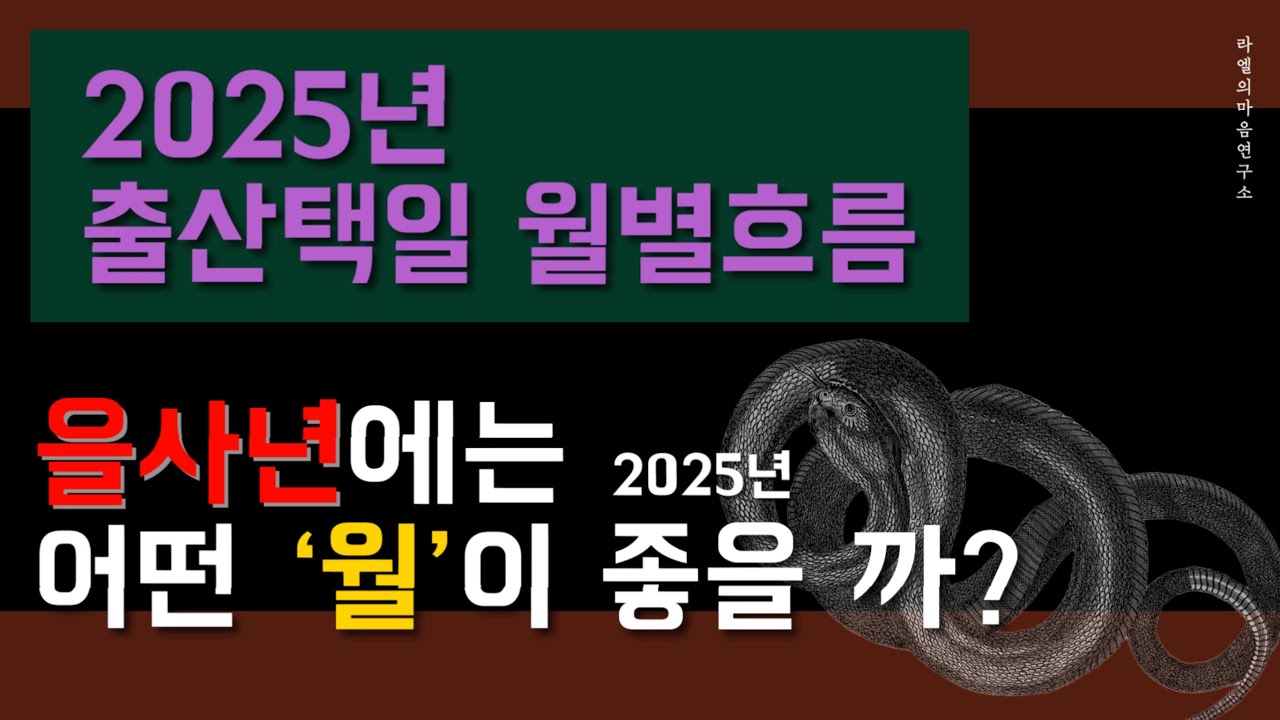 [2025년출산택일월별흐름] 을사년(乙巳年)출산택일 월별 흐름 #출산택일 #뱀띠출산택일 #2025년출산택일 - YouTube